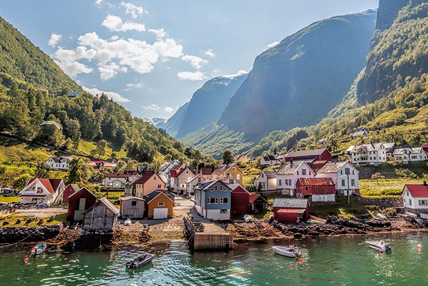 Picturesque shoreline in Norway